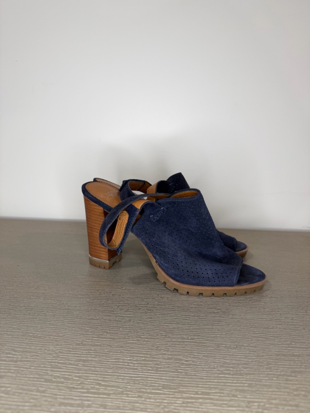 SARTO By Franco Sarto Navy Suede Slide Sandal